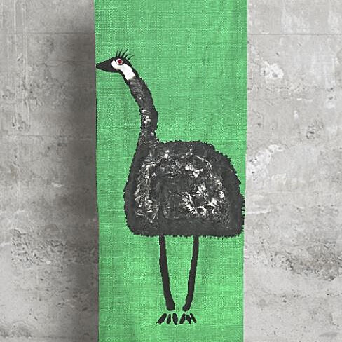 Aboriginal Scarves Emu on Grass