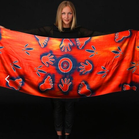 Aboriginal artwork water hole scarf