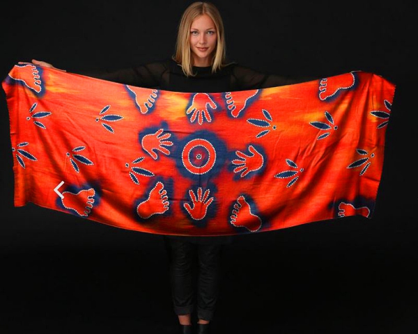 Aboriginal artwork water hole scarf