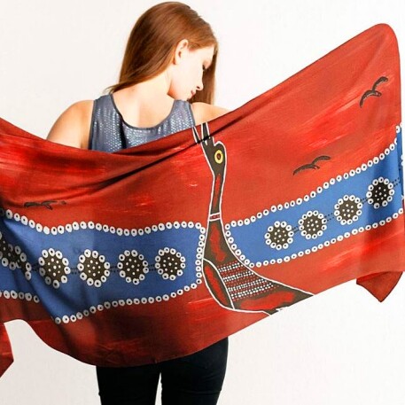 Aboriginal Scarve Brolga Bird